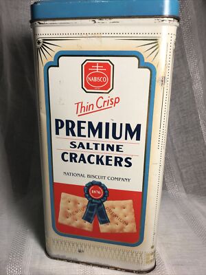 NABISCO THIN CRISP PREMIUM SALTINE CRACKERS 1993 VTG Old Time Tin LID Collection