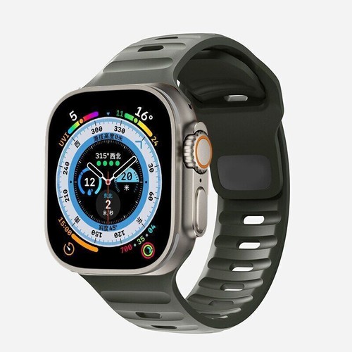Correa deportiva de silicona 49 mm para Apple Watch Series Ultra 9 8 7 SE 6 5 iWatch - Imagen 21 de 50