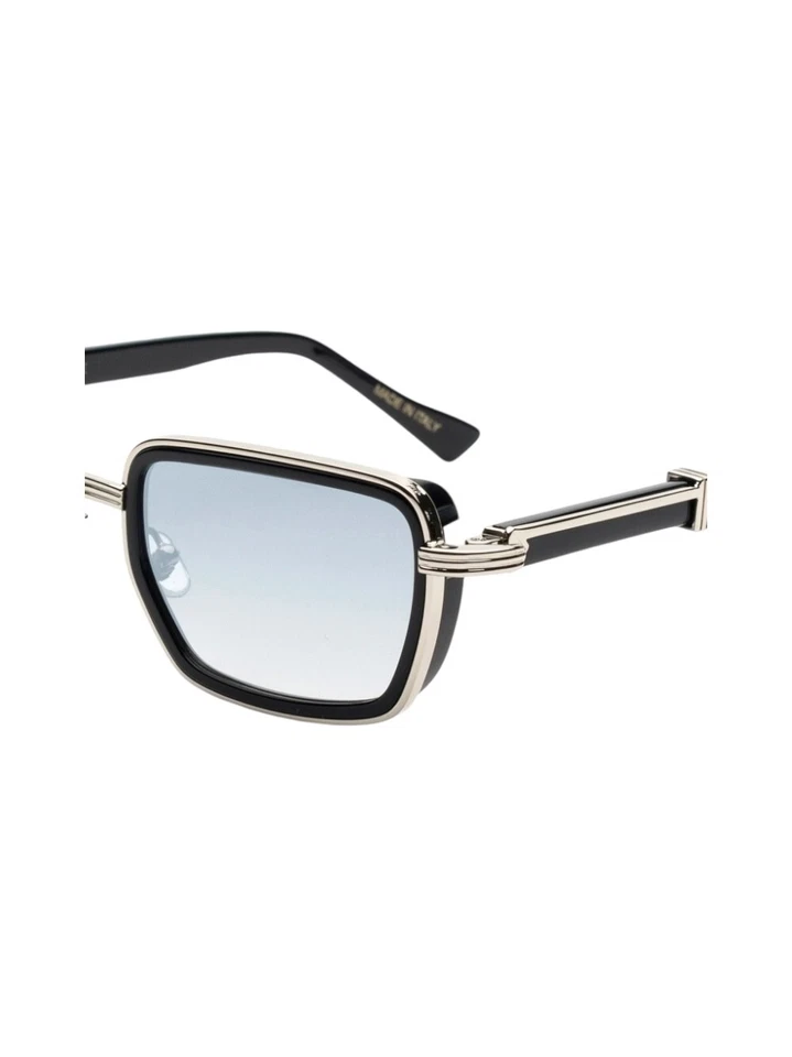 nuovi occhiali da sole brand BUST OUT modello CLINT  colore NERO & ARGENTO 52 - Immagine 2 di 4