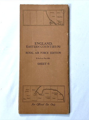 Royal Air Force Edition Kartenblatt 6 England Eastern Counties (N) 1934