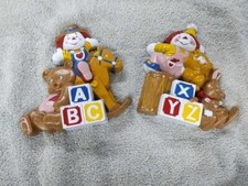 Vintage 1991 Homco / BURWOOD Clown Nursery Wall Hanging Decor