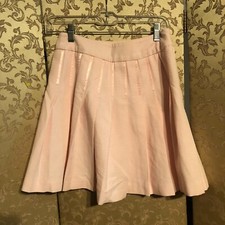 J. McLaughlin Vintage Baby Pink Textured Pleated Short Skirt Size 2
