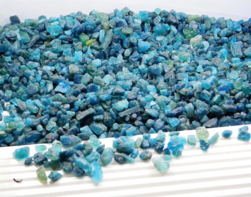 250 Cts Natural Sky Blue Apatite Rough Faceted Loose Gemstone Nice Lot - Picture 4 of 6