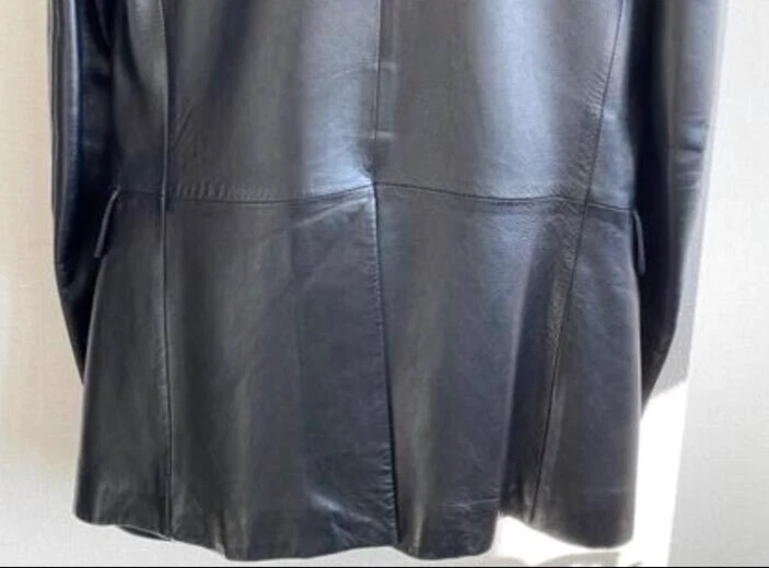 Gucci giacca sartoriale pelle di agnello nera due bottoni taglia 46 uomo ottima