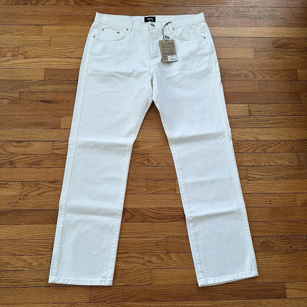NWT Stussy Denim Jeans Slim Ol Jeans White Size 36 Skater NWT Stussy Denim Jeans Slim Ol Jeans White Size 36 Skater