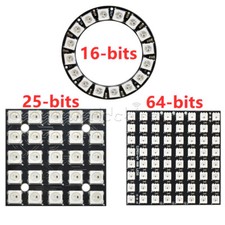 Scheda di sviluppo LED 16/25/64 bit WS2812 5050 RGB con driver integrato a colori