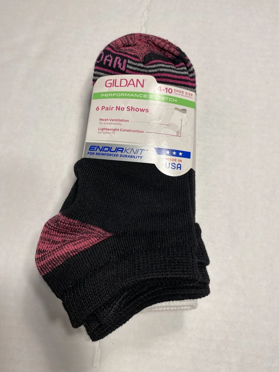 gildan womens no show ankle socks 6 pairs shoe size 4 10 eBay
