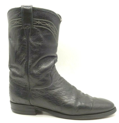 Justin Negro Suave Zapatos botas de vaquero occidental Roper de Avestruz  para hombre 9 D | eBay