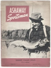 ASHAWAY Sportsman FISHING Magazine 1946; Fly Casting. Valley Drugs, Puyallup, WA