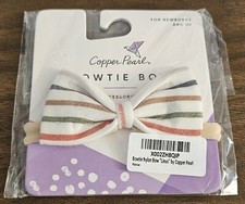Baby Girl For Newborns  Up Bowtie Nylon Bow Linus Copper Pearl New In Packaging