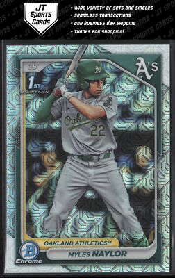 #ad 2024 Bowman Myles Naylor BCP 136 1st Mojo Refractor Oakland Athletics $1.59