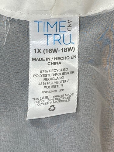 Time and Tru Women's Gathered Waist Dress Cover Up, Multicolor, 1X (16W-18W) - Picture 6 of 6