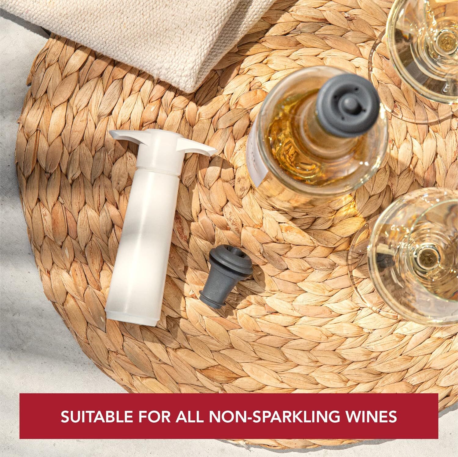 Vacu Vin Wine Saver Gift Set White 1 x Vacuum Pump + 2 x eBay