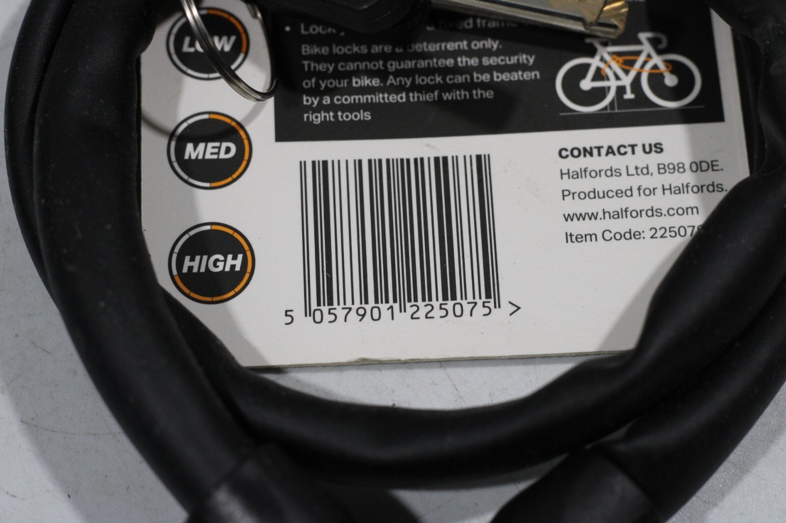 HALFORDS ESSENTIALS 60cm CABLE LOCK Bike Bicycle Cycle for sale online eBay