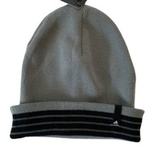 Adidas Aeroready Gray Core Fold Knit Cuff Beanie Skull Cap Men's One Size NWT