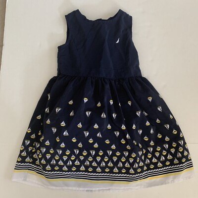 Nautica Navy Blue Sleeveless Sailboat Dress Size 6 Nautical Beach Wedding |  eBay