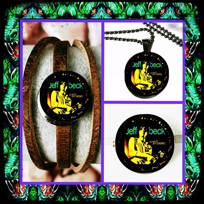 JEFF BECK SET OF 3 ( BRACELET NECKLACE PIN)  ALBUM  COVER ARTS