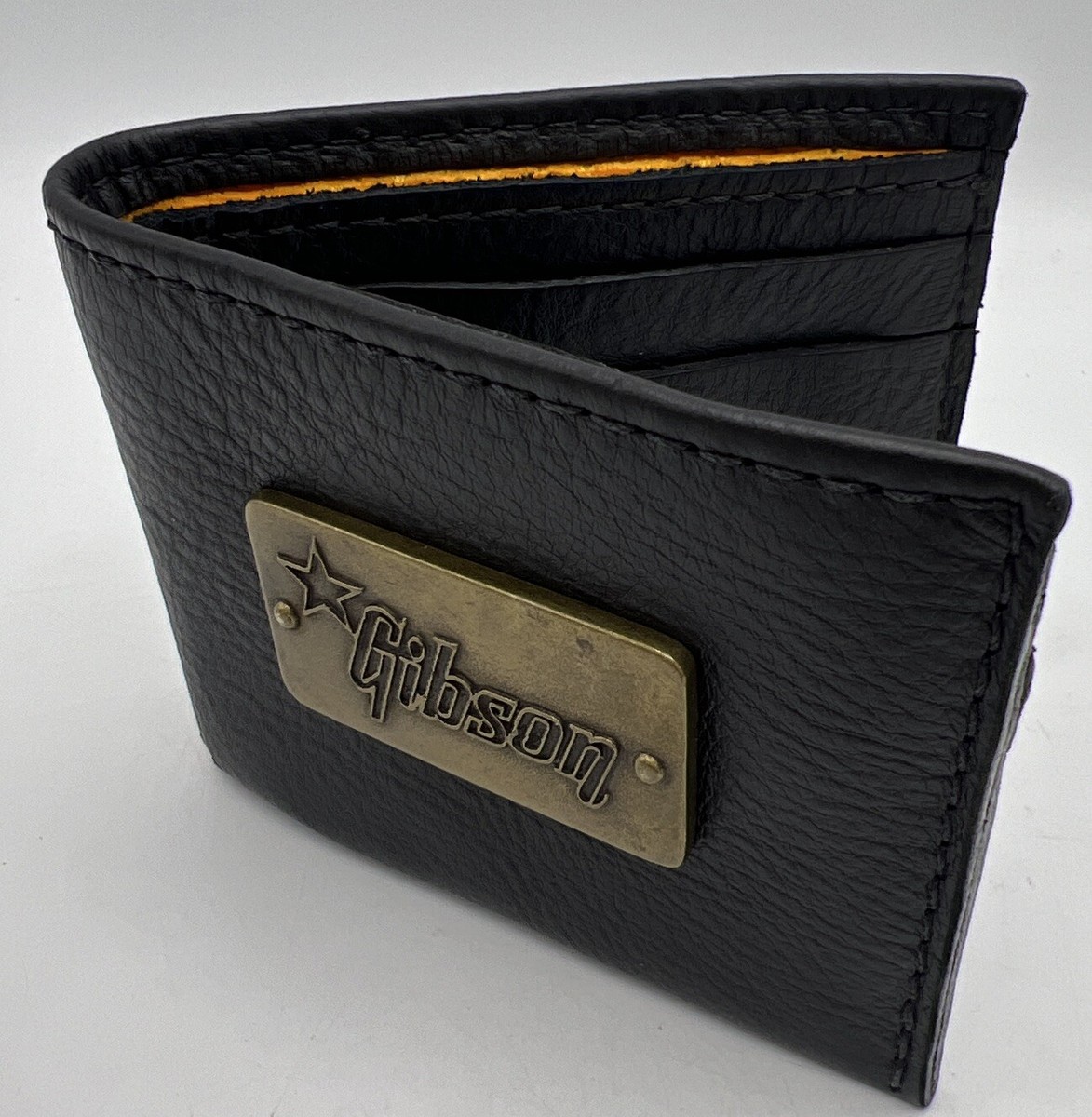 最終値下げ！　Gibson レザー 二つ折り財布 Gibson Lifton Leather Wallet Black Exclusive Bifold Pebble Full