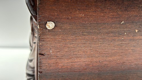 Vintage handgeschnitzte alte Holzkiste, mit Deckel, Nigeria - Bild 12 von 14