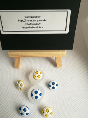 Football Soccer Button 13mm Plastic Shank Novelty Ball Round
