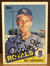 1985 Topps - Bret Saberhagen Rookie Card #23 On-Card Auto (RC, AU) Royals
