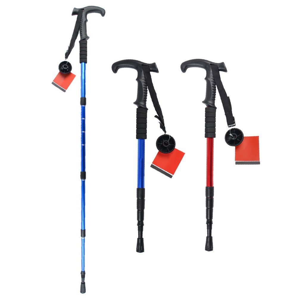 Foldable Shockproof Crutch for Hikers Adjustable Length and Easy to Store