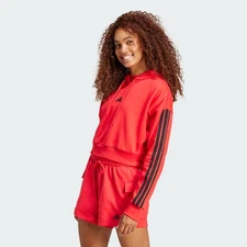 adidas women Essentials 3-Stripes French Terry Crop Hoodie