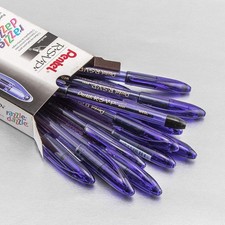 Pentel RSVP Razzle-Dazzle Ballpoint Pens 1.0mm Black Ink Violet Barrel Box of 12