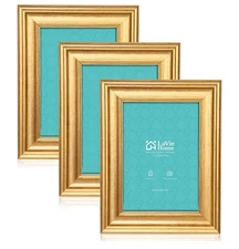 5x7 Gold Picture Frame Set Of Three New