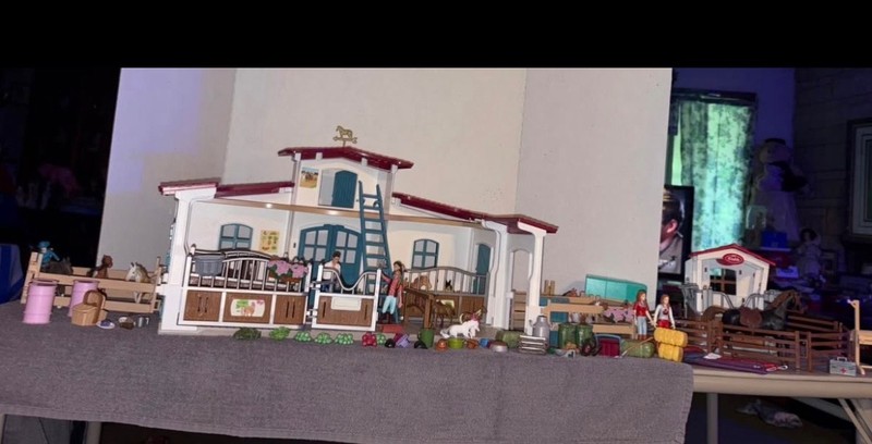 Schleich Horse Club Lakeside Riding Center & Schleich Horse Club stable set wit