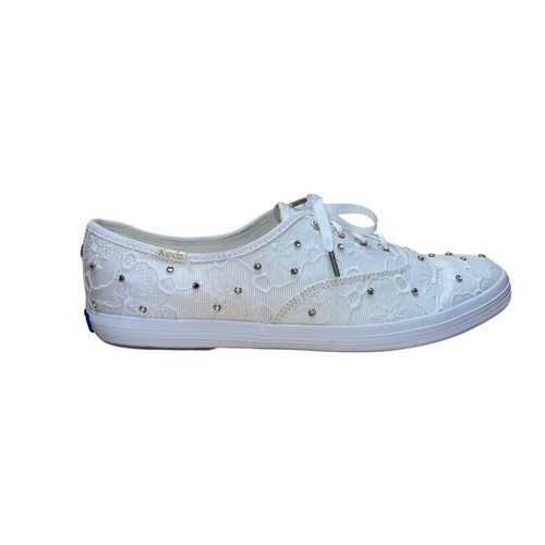 Kate Spade X Keds Women’s White Lace Embellished Sneakers Size 8.5