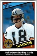 1984 Topps Dave Wilson #308 New Orleans Saints Rookie NFL Football