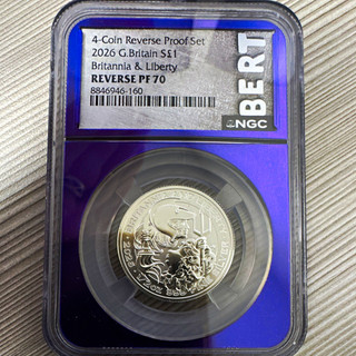2026 Great Britain £1 Britannia & Liberty Reverse Proof Set NGC PF70 (Part of 4)