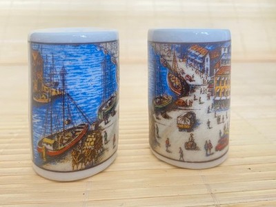 VINTAGE BARBADOS SUNSET SALT & PEPPER SHAKERS