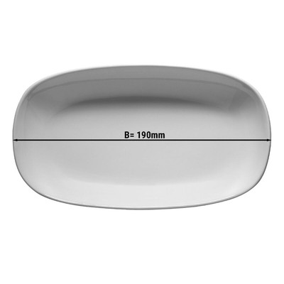 GGM Gastro (24 Stück) ENTITY - Platte/ Teller - oval - Länge: 190mm - Weiß