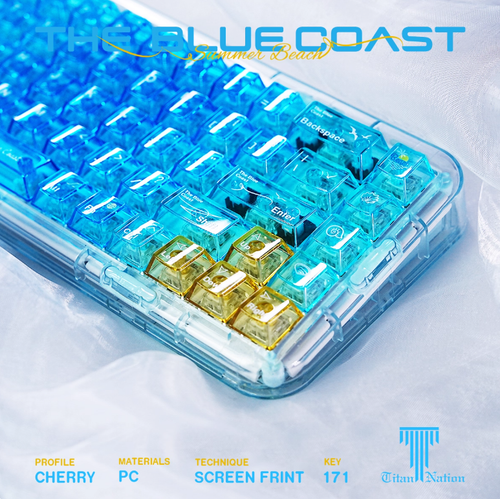 TITANNATION Côte d'Azur Theme 171-Key Fully transparent light-permeable keycaps - Picture 2 of 5