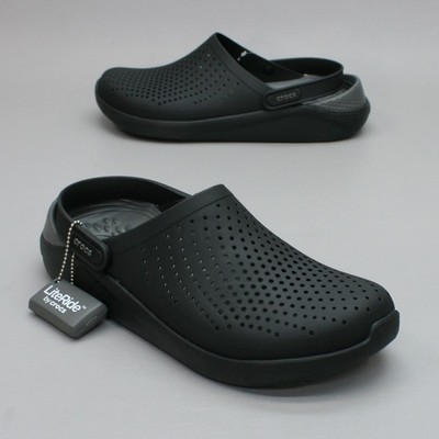 Crocs LiteRide Men's 10 (Women's 12) Clogs Black Slate Grey Slip-on Mules 204592