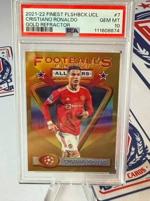 2021-22 Topps Finest Flashbacks Cristiano Ronaldo Gold /50 PSA 10
