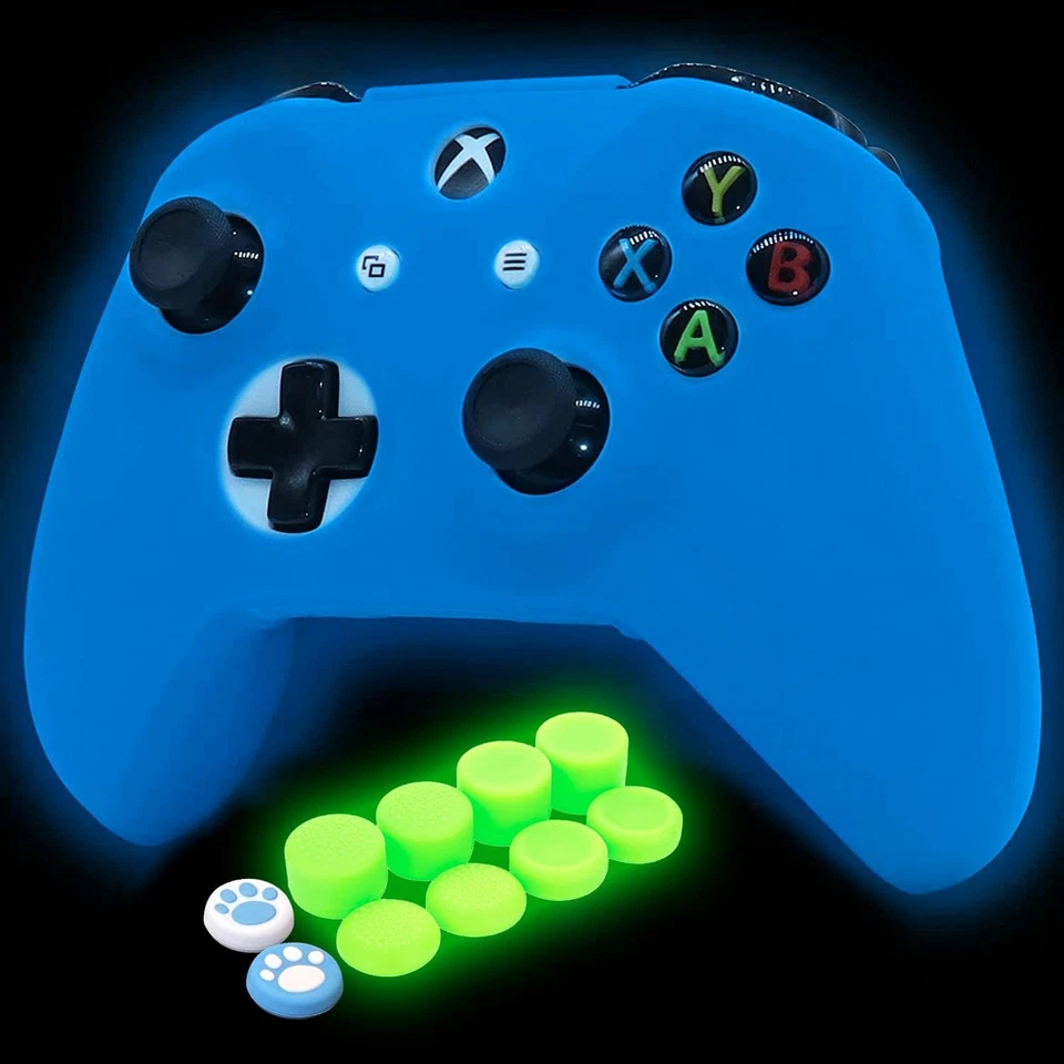 Blue Silicone Cover Skin for Xbox One S/X Controller Glow in The Dark Anti-Sl... - Image 3 of 4
