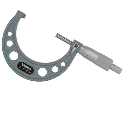 103-179 outside Micrometer, Baked-Enamel Finish, Ratchet Stop, 2-3'' Range, 0.001