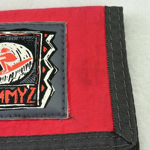 Vintage 80s Jimmy’Z Surf Nylon Trifold Hook & Loop Wallet Red Skate Surf Style - Picture 2 of 14