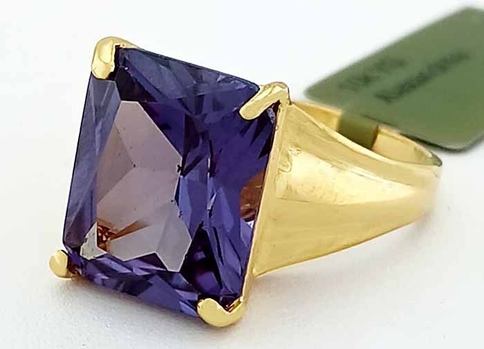 LAB CREATED 9.30 Cts ALEXANDRITE SOLITAIRE RING 10K GOLD - New With Tag