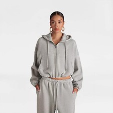 KBB by KAHLANA Women's 'The Zip-Up Hoodie'- Heather Gray XL