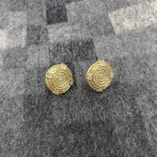 Julie Vos Astor Gold Cubic Zirconia Disc Stud Earrings BRAND NEW