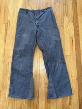 Vintage European Moleskin Flared Chore Work Pants W33 Bootcut Style