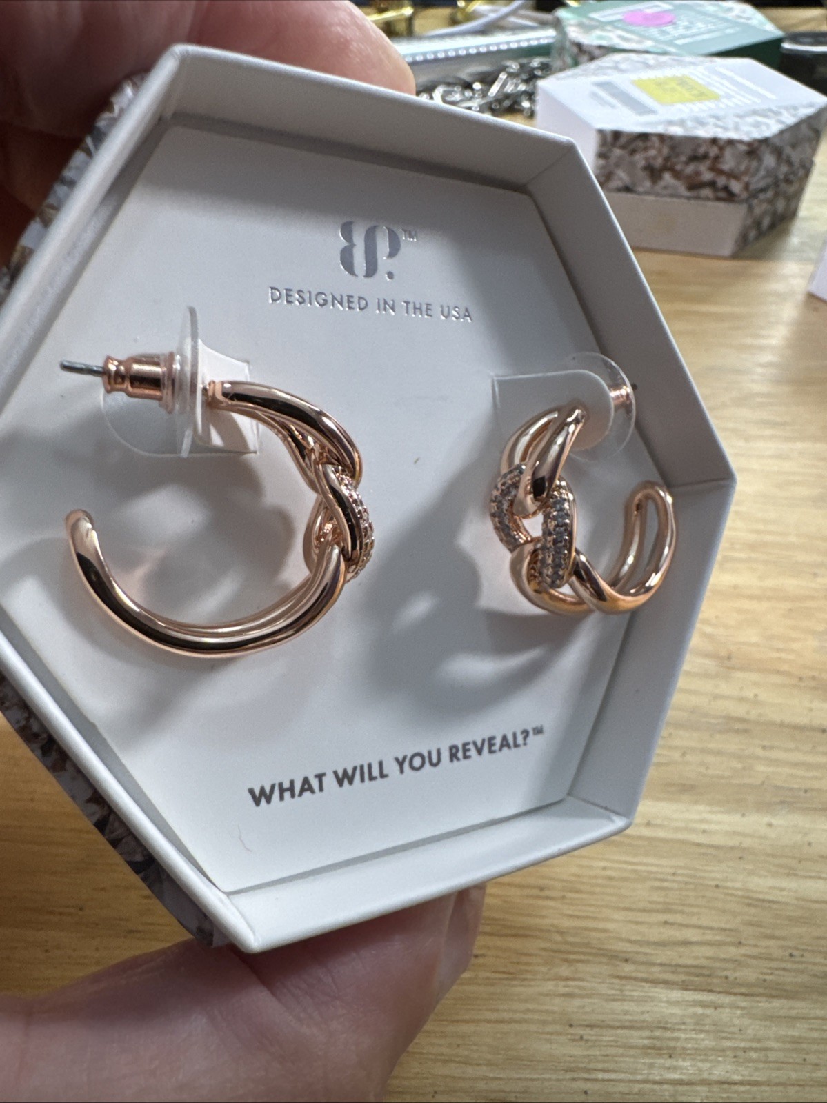 Sparkling CZ Diamond Earrings in Rose Gold - Bomb Party 2025