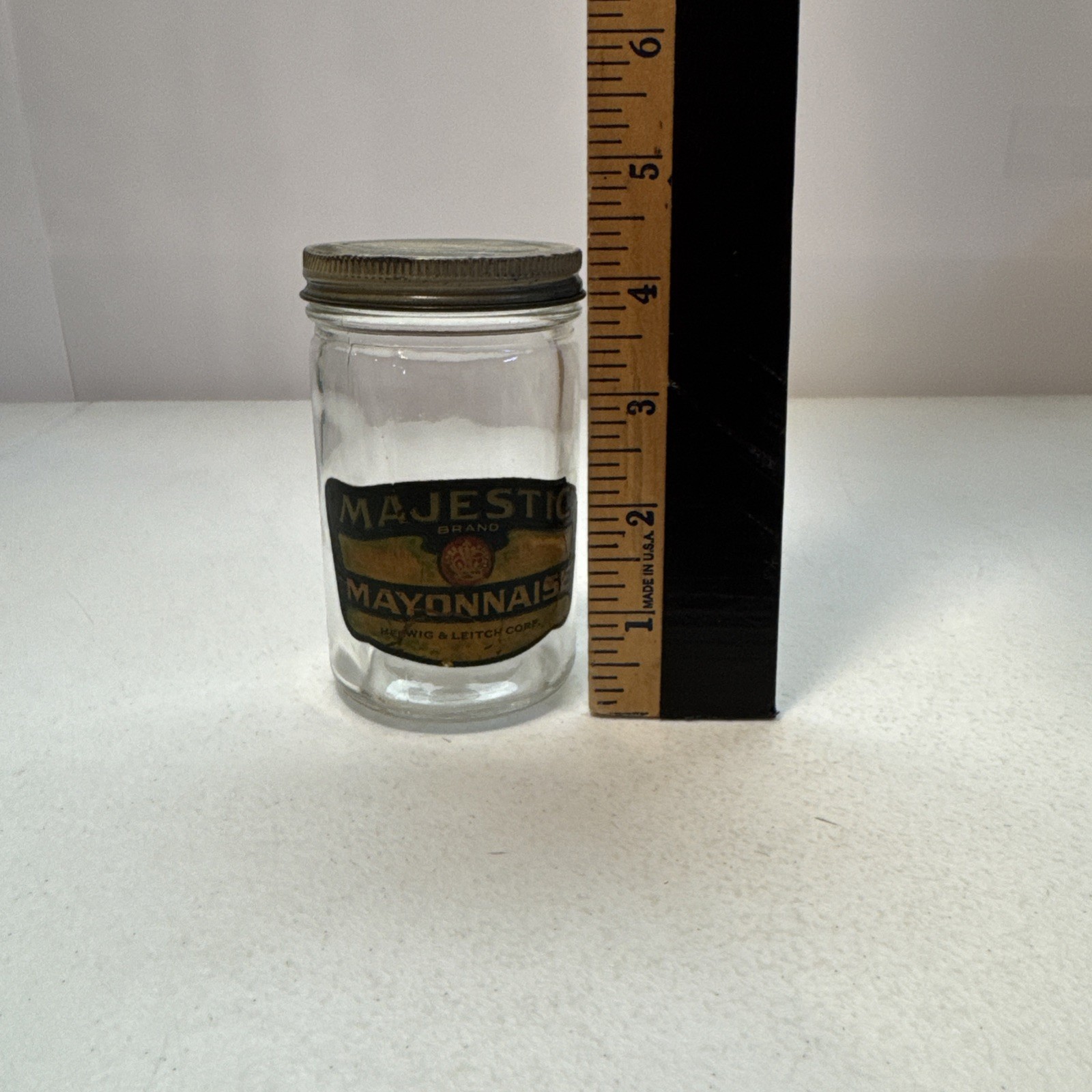 Vintage Majestic Mayonnaise Glass Jar With Lid Herwig & Leitch Corp.
