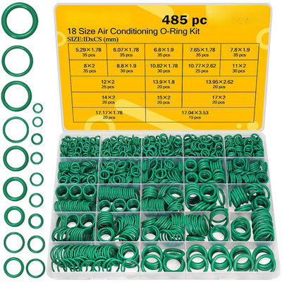 485pc Green O Ring Set For Car Air Conditioning Compressor And Cooling 485pc-green-o-ring-set-for-car-air-conditioning-compressor-and-cooling