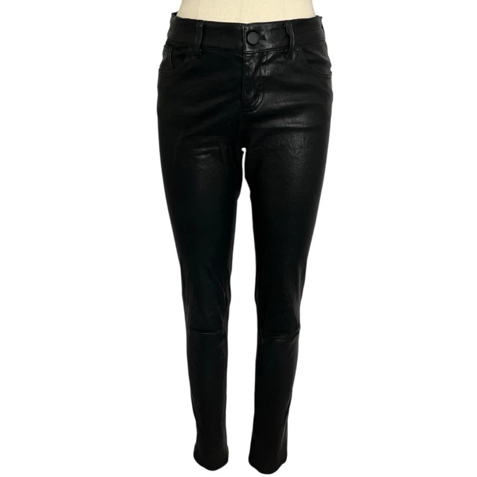 Pantalones Alice + Olivia negros 100 % cuero 6 Foto 2 de 4