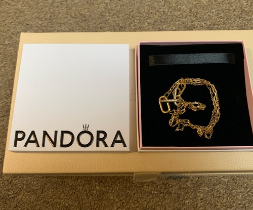 Pandora ME 14k Gold Plated Double Link Chain Necklace 362303C00 45cm In Box - Picture 7 of 7